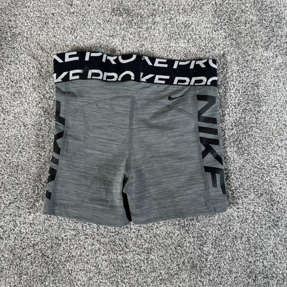 Nike Pro Shorts Womens Small Gray 3 In Compression Dri-FIT Logo Waist DD8265-084 - Picture 8 of 9